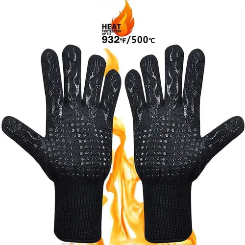 Grill handschuhe Hoch temperatur beständige Top flappen 500 800 Grad feuerfeste Grill wärme