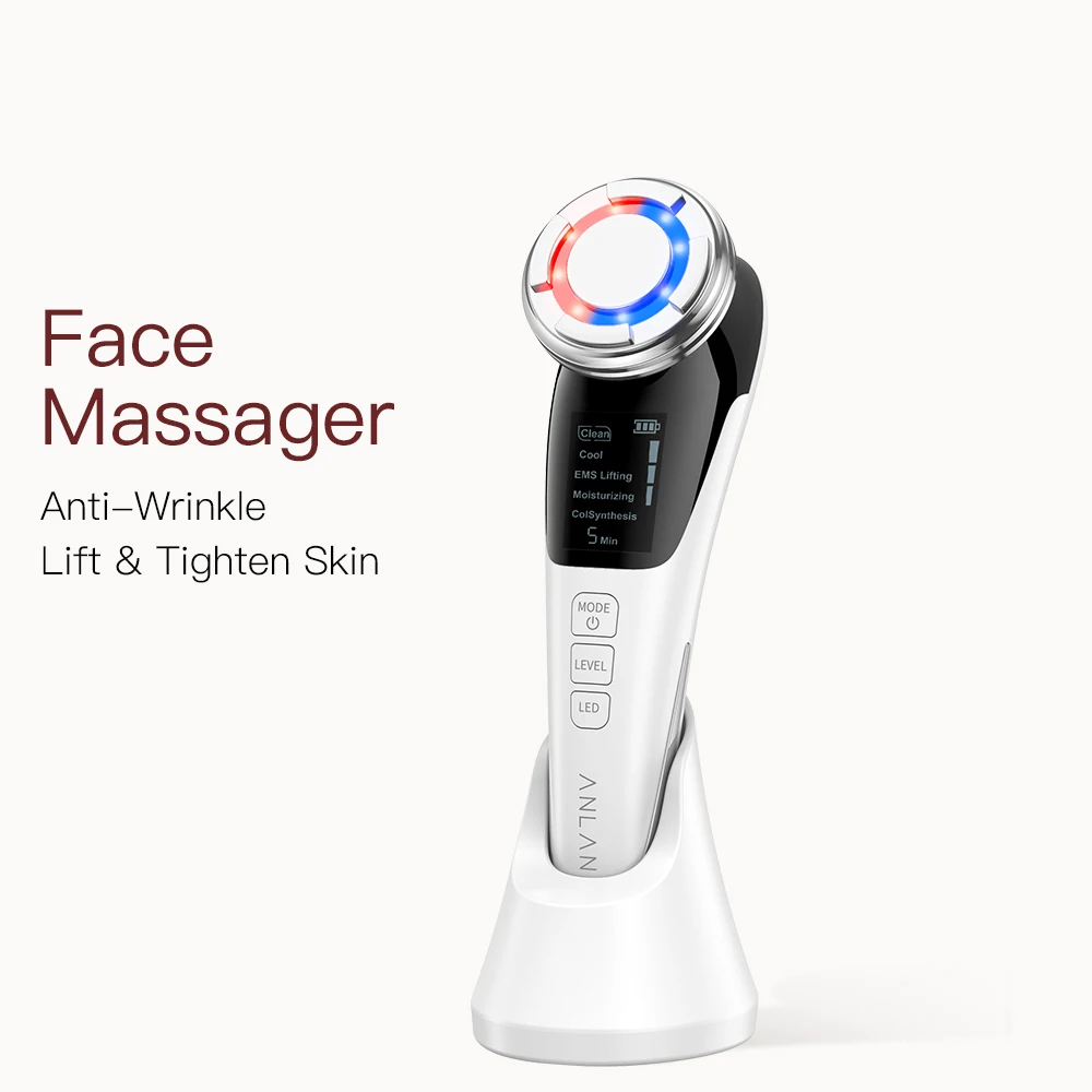 Anlan ems Gesichts massage gerät Facelift ing Tiefen reinigung führte leichte Hautpflege Haut straffen heiße kühle Kompresse Hautpflege Schönheits gerät Image