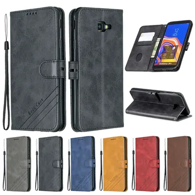 Für Samsung Galaxy J4 Plus Fall Leder Flip Fall auf sFor Samsung J4 J6 Plus 2018 Telefon Fall Fundas