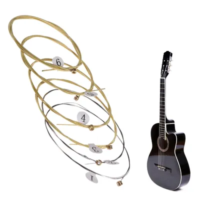 6 teile/satz Universal Akustische Gitarre String Messing Sechseckigen Stahl Core Saiten Für Musical Instruments Gitarren Saiten Gitarre Teil