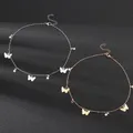 Mode Zierlichen Stern Schmetterling Halskette Für Frauen Silber Farbe Hals Kette Dünne Anhänger