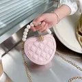 Perle Griff Mädchen Mini Schulter Umhängetasche Prinzessin Brieftasche Geldbörse Handtaschen Nette
