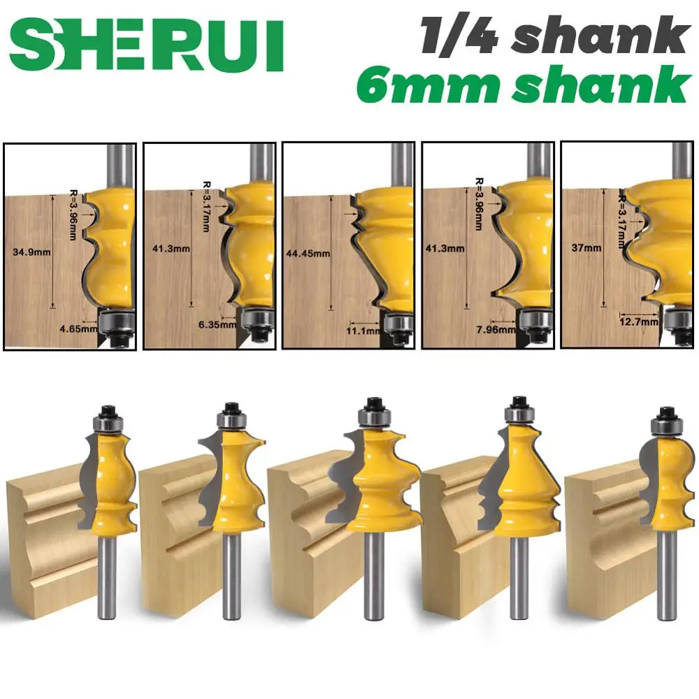 1PC 8mm Schaft Gehäuse & Basis Molding Router Bit Set CNC Linie messer Holz cutter Zapfen Cutter für holzbearbeitung Werkzeuge Image