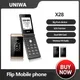 Uniwa x28 großes druckknopf telefon senior flip handy gsm dual sim fm radio russisch hebräisch