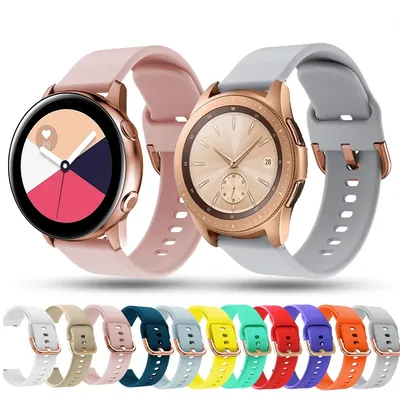 20 mm 22 mm Silikonarmband für Samsung Galaxy Watch 6 5 4 3/Huawei Watch 4 GT3 Roségold Schnalle Image