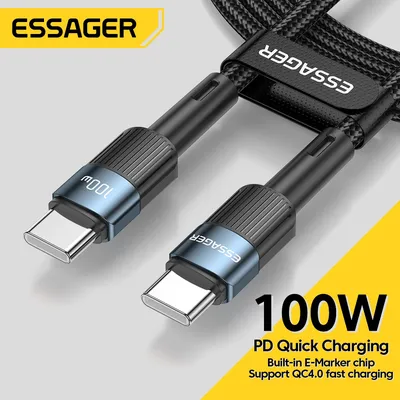 Essager USB Typ C Zu USB C Kabel PD100W 60W Schnelle Lade Ladegerät Draht Kabel Für Xiaomi 12 Samsung huawei Macbook Realme POCO F3 Image