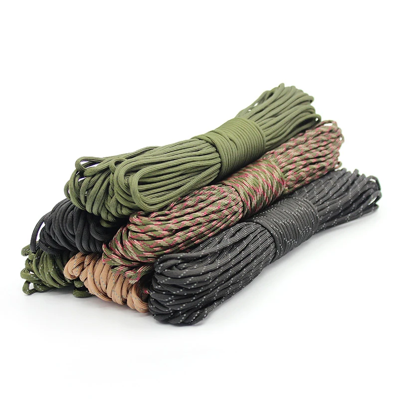 7 Kerne 550 Paracord-Schnur 5 15 30 m Durchmesser 4 mm für Outdoor-Camping-Überlebens-Lanyard Fallschirmseil Wanderzelt-Zubehör