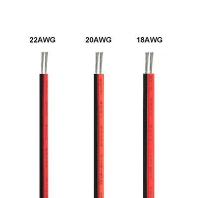 5-100m Elektrische Draht 2 Pin Led-streifen Kabel Rot Schwarz 5V 12V 2 Core JST flexible