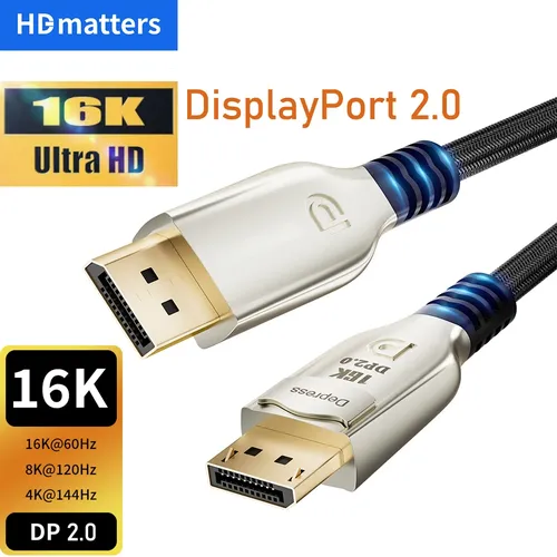 Displayport 2 0 kabel 16K 8K Displayport kabel 144Hz 240Hz kabel Displayport 1 4 DP 2 0 kabel G-sync