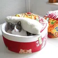 Katze Winter zelt lustige Nudeln kleines Hunde bett Haus Schlafsack Kissen für Katzen Plüsch Bett