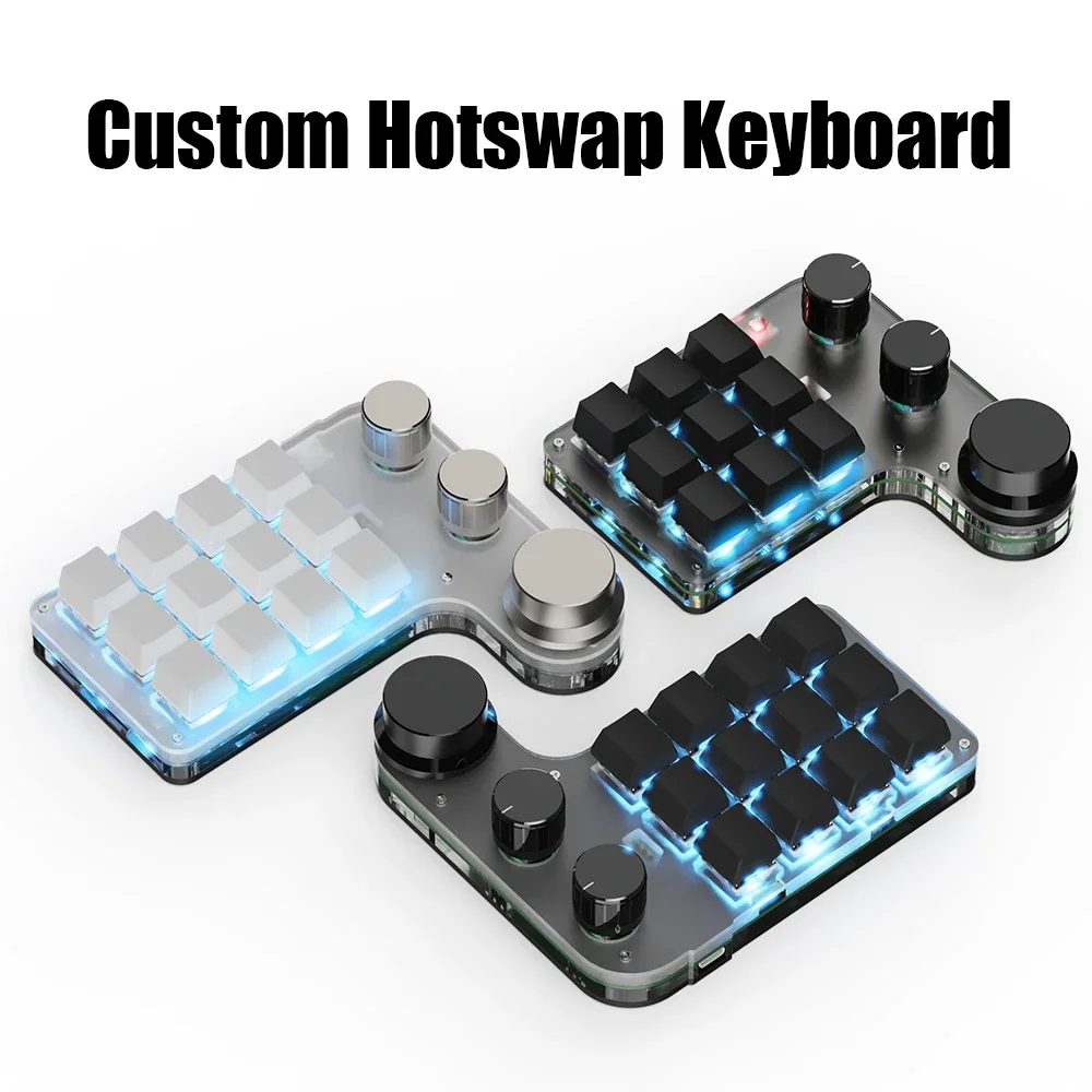 Programmierung Makro Benutzerdefinierte Knopf Tastatur RGB 3-Tasten Kopieren Einfügen Mini-Taste Photoshop Gaming-Tastatur Mechanisches Hotswap-Macropad Image