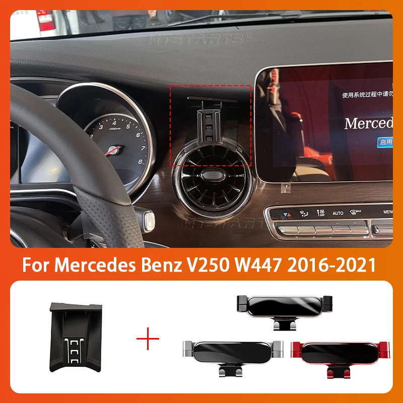 Auto-Handyhalter für Mercedes Benz V250 W447 2016–2021, 360 Grad drehbar, GPS, spezielle Halterung, unterstützt Zubehör Image
