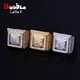 Blase Brief Herren Ringe Gold Farbe Echt Kupfer Material Iced Out Hip Hop Mode Hip Hop Schmuck Größe