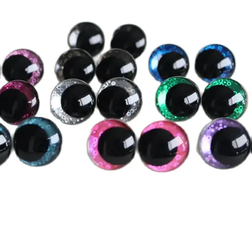 10 stücke 12mm 14mm 16mm 18mm 20mm 23 28mm runde komische Glitzer Spielzeug Tier augen mit