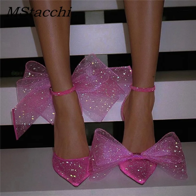 Große Schmetterlingsknoten-Sandalen für Damen, Sommer, 2022, High Heels, Damen-Pumps, spitze Designer-Schuhe, Mary Janes, sexy Stiletto-Hochzeitsschuh