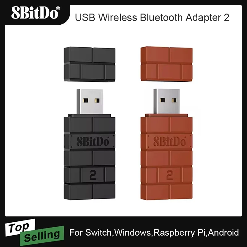 8BitDo USB-Wireless-Receiver Bluetooth-Adapter 2 für PS5 PS4 Xbox Series X/S 8bitdo Bluetooth-Controller für Switch 2 Windows Image