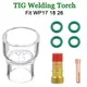 7 Teile/satz Wig-schweißen Verbrauchs Stubby Gas Objektiv TIG #12 Glas Tasse Spannzangen Körper