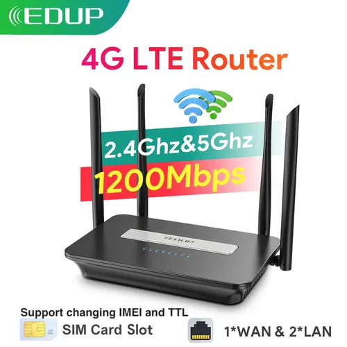 EDUP 5GHz WiFi Router 4G LTE Router 1200Mbps CAT4 WiFi Router Modem 3G/4G SIM Karte Router Dual Band