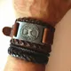 Skyrim Baum des Lebens Vintage Wrap Wicca Metall Leder Armband Amulett verstellbare Manschette