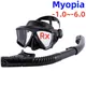 Optische Myopie Schnorchel Set Tauchmaske kurzsichtige Schwimm brille kurzsichtige Panorama