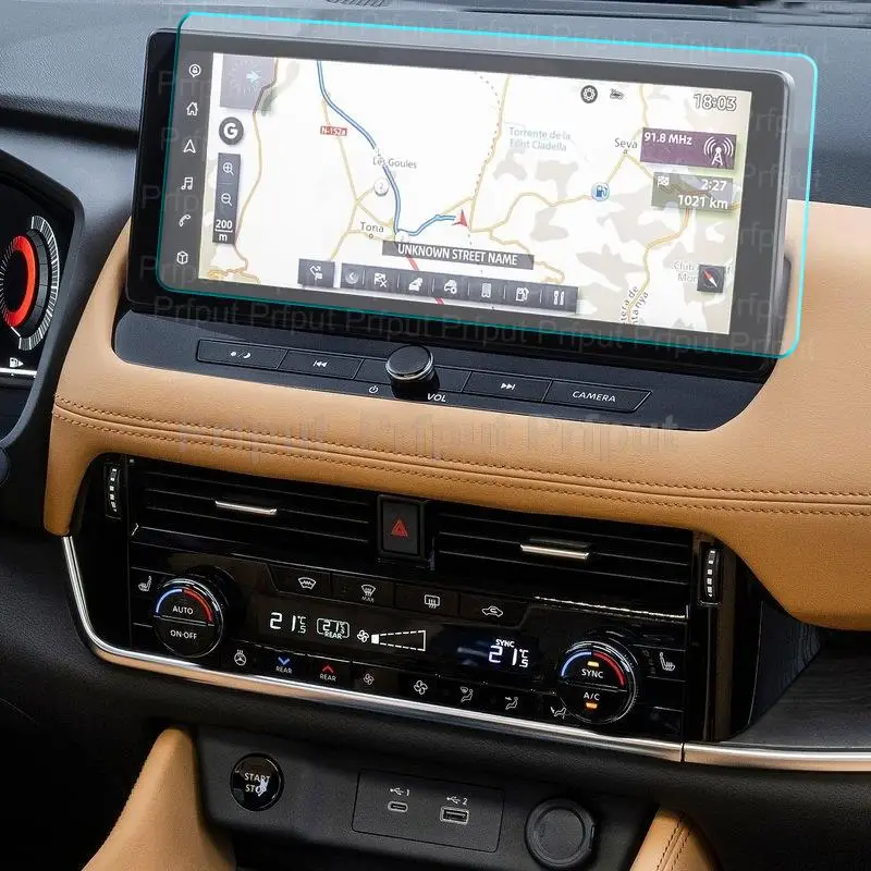 Displayschutzfolie aus gehärtetem Glas für Nissan X-Trail 2023, 12,3 Zoll, Autoradio, GPS-Navigation, Innenzubehör Image