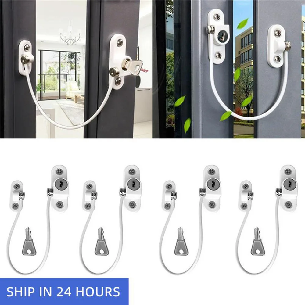 4/8 Teile/los Kind Schutz Baby Sicherheit Fenster Lock Edelstahl Kind Sicherheit Schlösser Schutz für Windows Von Kinder Schloss Image
