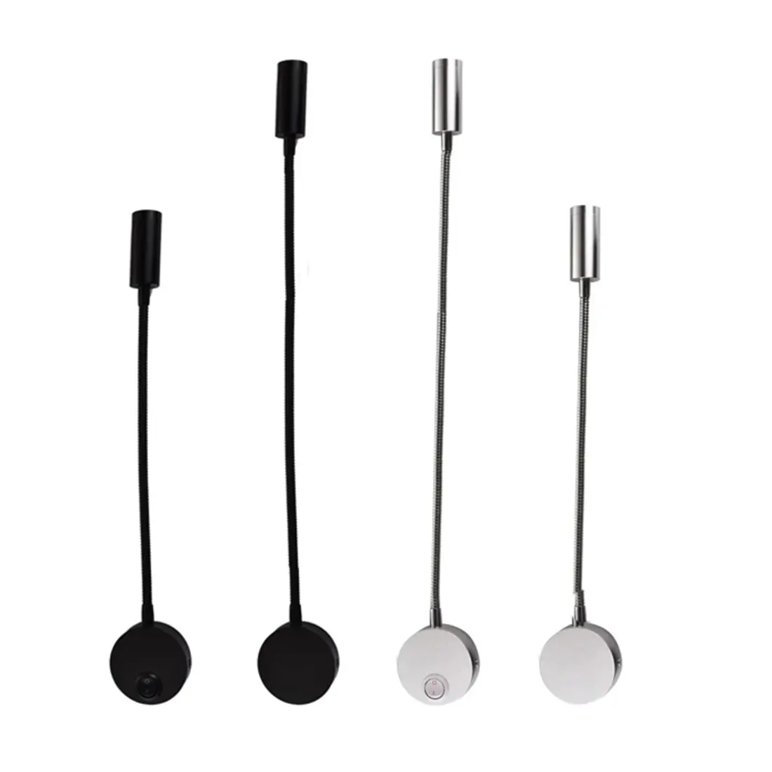 L40cm Lange schwanenhals 3W Led Wand Licht Nacht Led Wand Beleuchtung Schwarz Schalter schlauch AC90-260V 110V 220V lesen Lichter buch lampe Image