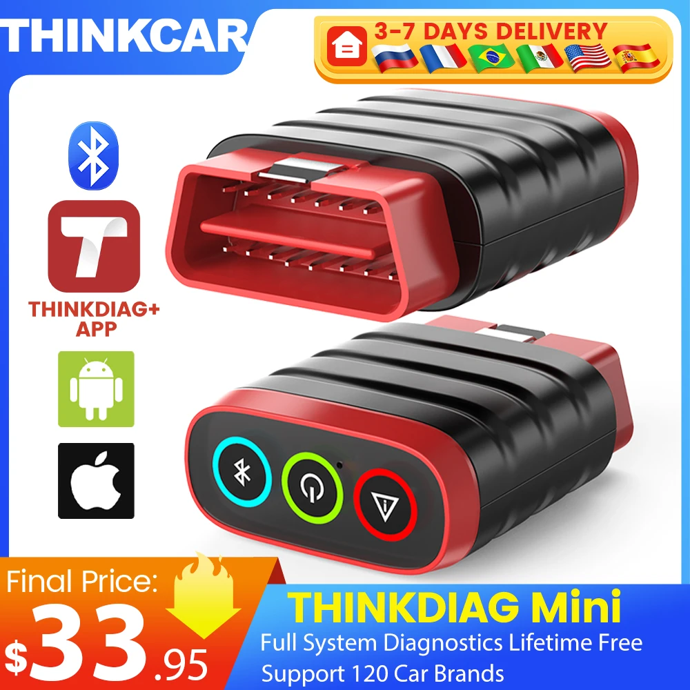 THINKCAR THINKDIAG Mini-OBD2-Scanner für alle Autos, vollständige Systemdiagnose, automatisches Diagnosetool, Fehler lesen/löschen, lebenslanges kostenloses Update Image
