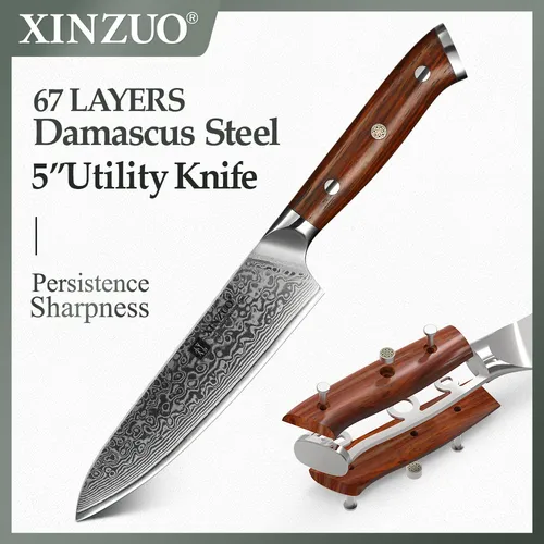 "XINZUO 5 ""Zoll Utility Messer 67 Schichten Japanischen Damaskus Stahl Küche Messer Marke Top Verkauf"