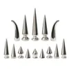 Alle Arten von Silber Metall Screwback Kegel Studs Kugel Spike Stud Punk Tasche Gürtel Schuhe