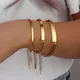 E. b. belle polierte Bar platte Charm kubanische Kette Armband Armreifen für Frauen 18 Karat