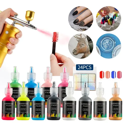 4 farbe 30ML Nagel Airbrush Tinten für Spray gun Nail art Nagel Malerei Pigment Tinten Airbrush Kit