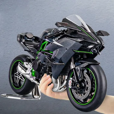 1:9 Kawasaki H2R Ninja V4S S1000RR Legierung Druckguss Motorrad Modell Spielzeug Fahrzeug Tragen Image