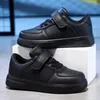 2024 kinder Schuhe Jungen Turnschuhe PU Leder Flache Bequeme Schwarz Weiß Casual Turnschuhe Kinder Tennis Skateboard Schuhe für Jungen