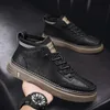 Trend männer Casual Leder Schuhe 2025, Neue Schuhe für Männer High-top Schwarz Casual Männlichen