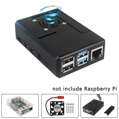 Raspberry Pi 4 Modell B ABS Fall Schwarz Transparent Kunststoff Shell Abnehmbare GPIO Abdeckung mit