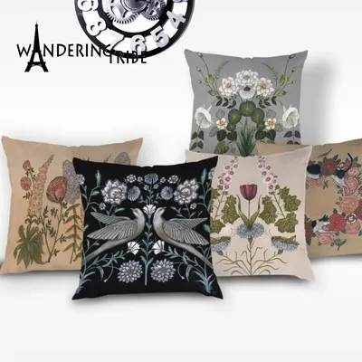 Vintage Floral Kissen Fall Pflanze Blume Kissen Abdeckung Kissen Hohe Qualität Kissen Fällen Weiß Image