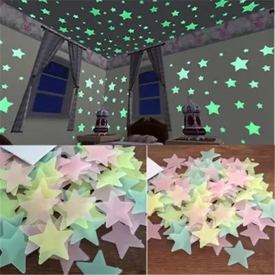 Pvc Sterne Leuchten Aufkleber Luminous In Dark Nacht Neonlicht Wand Kunst 3D Hause Abziehbilder Für