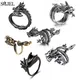 SMJEL Vintage Tier Form Einstellbare Ring Punk Alten Drachen Ringe Thai Silber Freund Schmuck