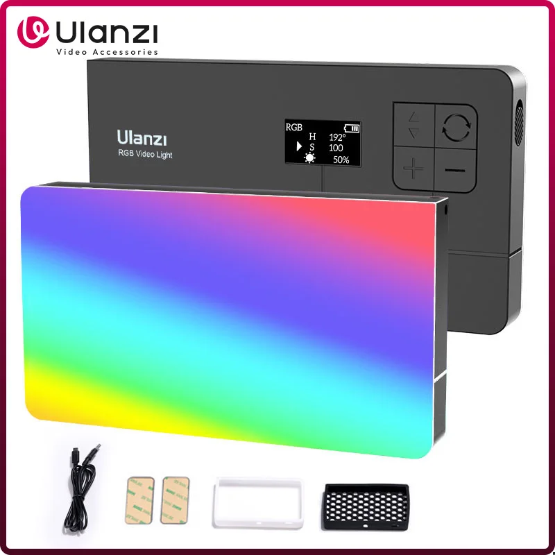 Ulanzi LT002 7-Zoll-Taschen-LED-Videoleuchte, RGB-Panel-Licht, CRI 95+, 2500–9000 K, mit Wabenstruktur, 4000 mAh, Fotografie-Kamera-Lichter Image