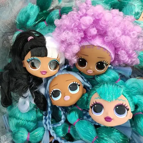 Neues omg Puppen kopf grün Doppel geflecht 24cm Puppen zubehör mit Make-up Anzieh spielzeug
