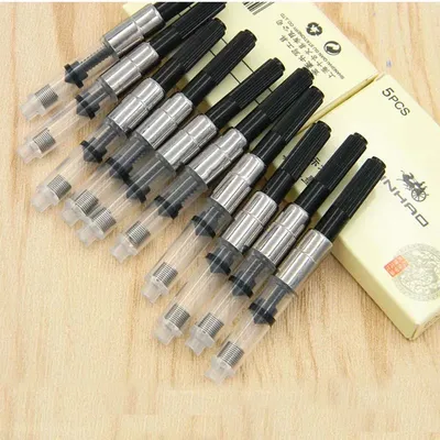 10pc BRUNNEN STIFT refill INK CONVERTER PUMPE PATRONEN Schwarz