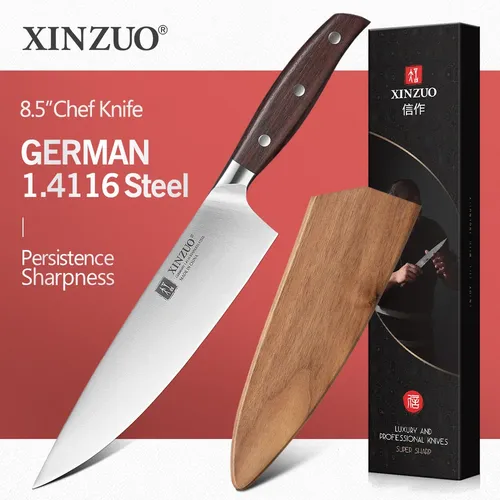 Xinzuo 8 ''Kochmesser deutsch din 1 4116 Stahl Küchenmesser Edelstahl Fleisch Gemüse Messer Küche
