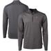 Men's Cutter & Buck Black/Gray Pittsburgh Pirates Virtue Eco Pique Micro Stripe Big Tall Recycled Quarter-Zip Pullover Top
