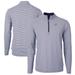 Men's Cutter & Buck Navy/White Toronto Blue Jays Virtue Eco Pique Micro Stripe Big Tall Recycled Quarter-Zip Pullover Top