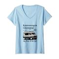 Damen Wohnmobil-Kastenwagen Wohnmobil Spruch + Wohnmobil Motiv T-Shirt mit V-Ausschnitt