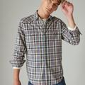 Lucky Brand Indigo Plaid Western Long Sleeve Shirt - Men's Clothing Outerwear Shirt Jackets in Multi Plaid, Size XL