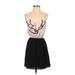 Express Casual Dress - Party Scoop Neck Sleeveless: Black Color Block Dresses - Women's Size Small