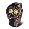 Vostok Europe Herren Analog Quarz Uhr mit Leder Armband 6S21-325B668, Schwarz