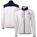 Men's Cutter & Buck White PGA TOUR Volunteers Big Tall Cascade Eco Sherpa Fleece Full-Zip Jacket